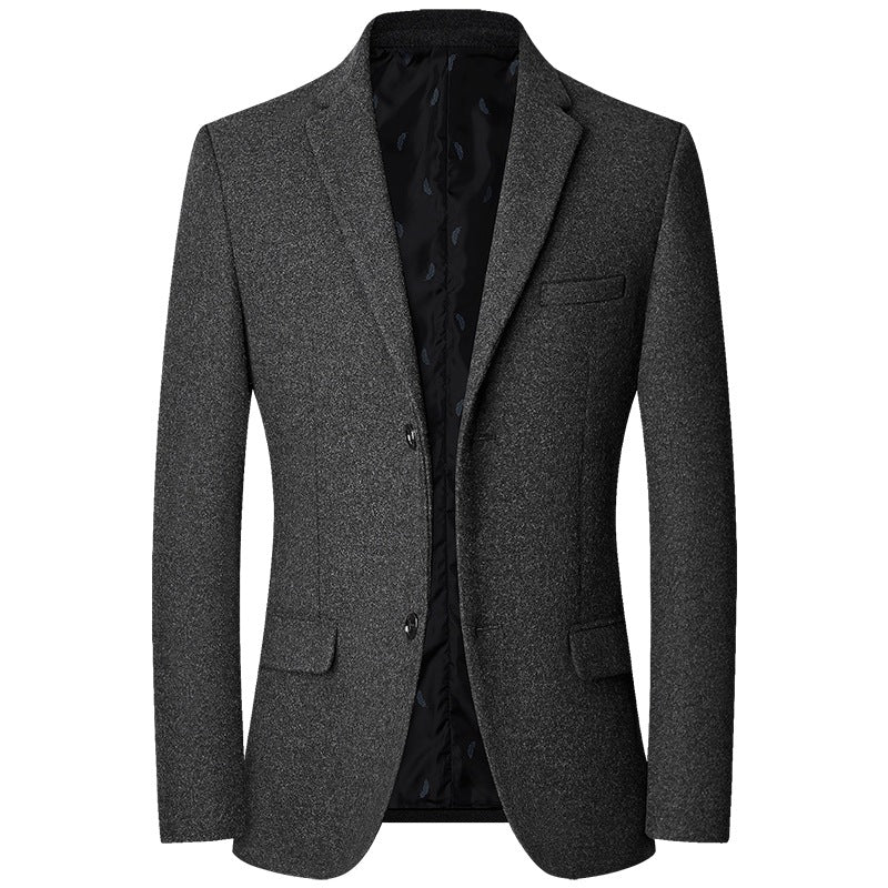 Men's Modern Tailored Single-Breasted Blazer Made of Wool Blend with Fine Texture Mune Fashion