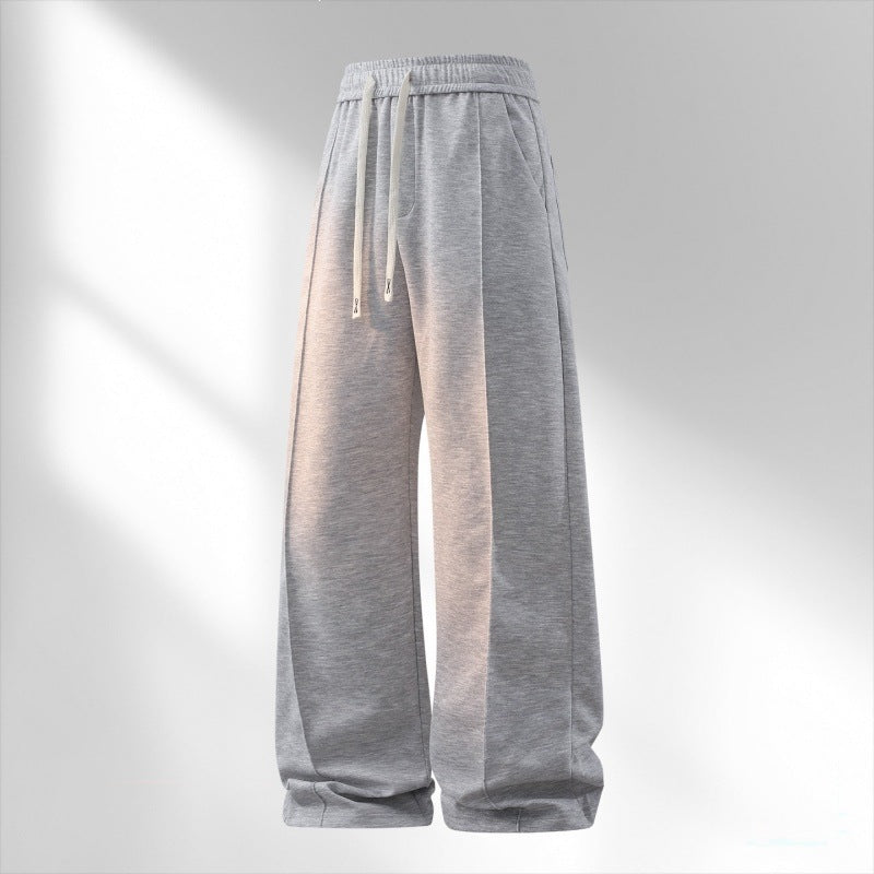 Women's Wide Lounge Jogging Pants with Drawstring, Elastic Waistband & Side Pockets Mune Fashion