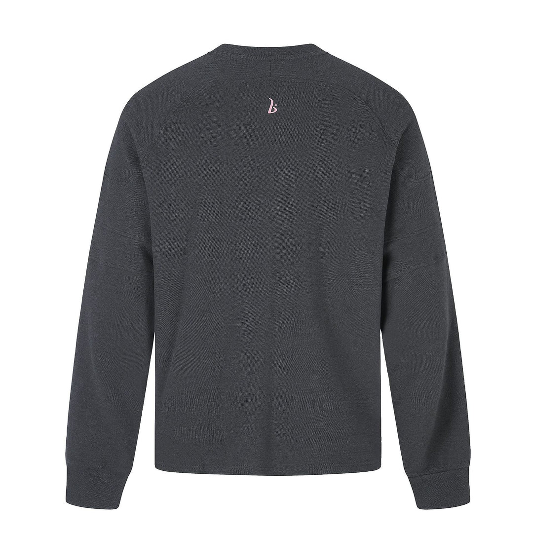 Women's Oversize Sweatshirt with V-neck, Raglan Sleeves, and Front Print Mune Fashion