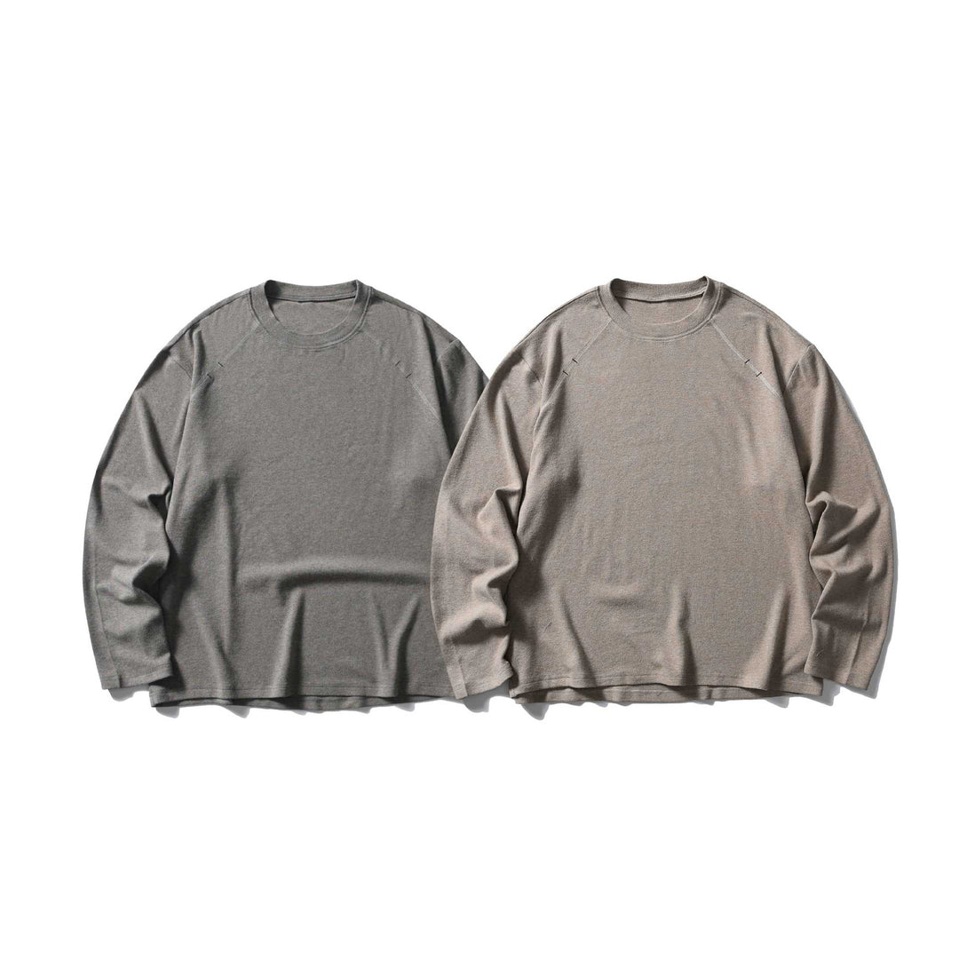 Unisex Oversize Round Neck Sweatshirt with Raglan Seams and Fine Waffle Texture Mune Fashion