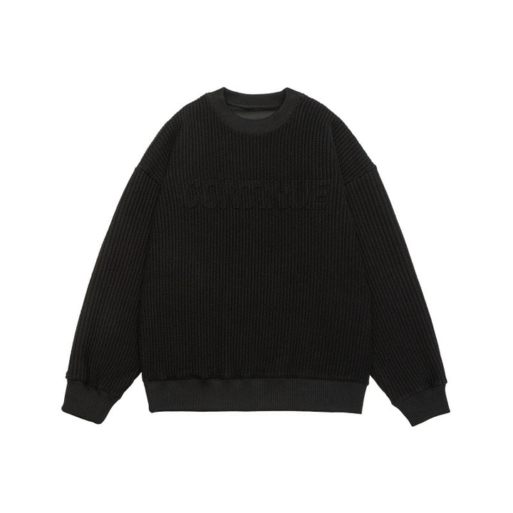 Unisex Boxy Knit Sweater with chunky ribbed texture and round neck Mune Fashion