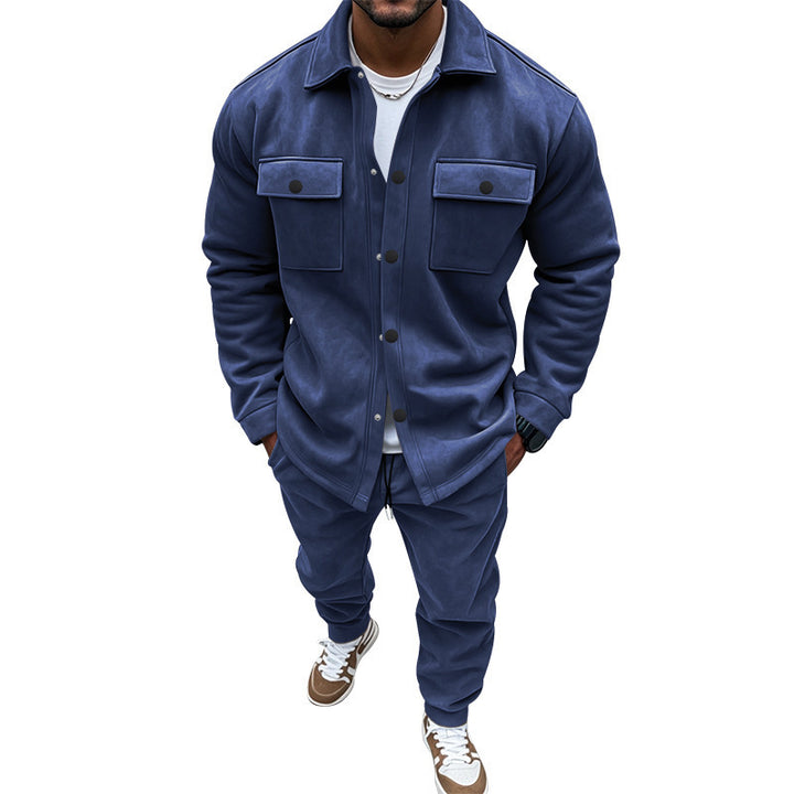 Men's Nan Shirt Jacket with Flap Pockets and Straight Cut Chino Pants Mune Fashion