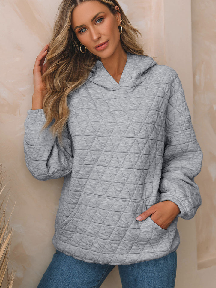 Women's Padded Quilted Hoodie with Kangaroo Pocket Mune Fashion