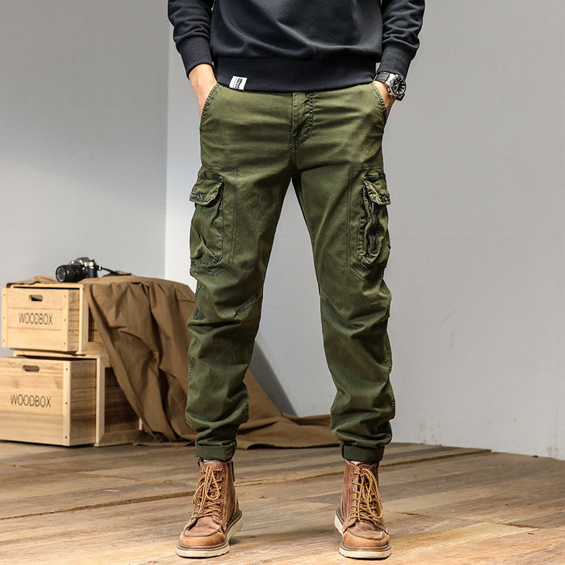 Men's tapered cargo pants with multifunctional pockets and adjustable hem Mune Fashion