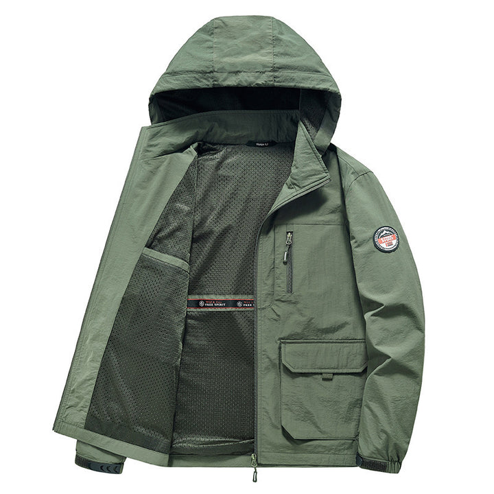 Men's Ultra-Light Hooded Field Jacket with Mesh Lining and Multiple Pockets Mune Fashion