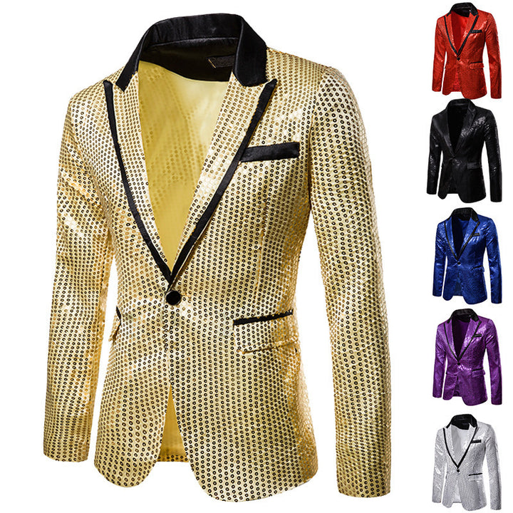 Men's sequined blazer with contrasting lapel and tailored silhouette Mune Fashion