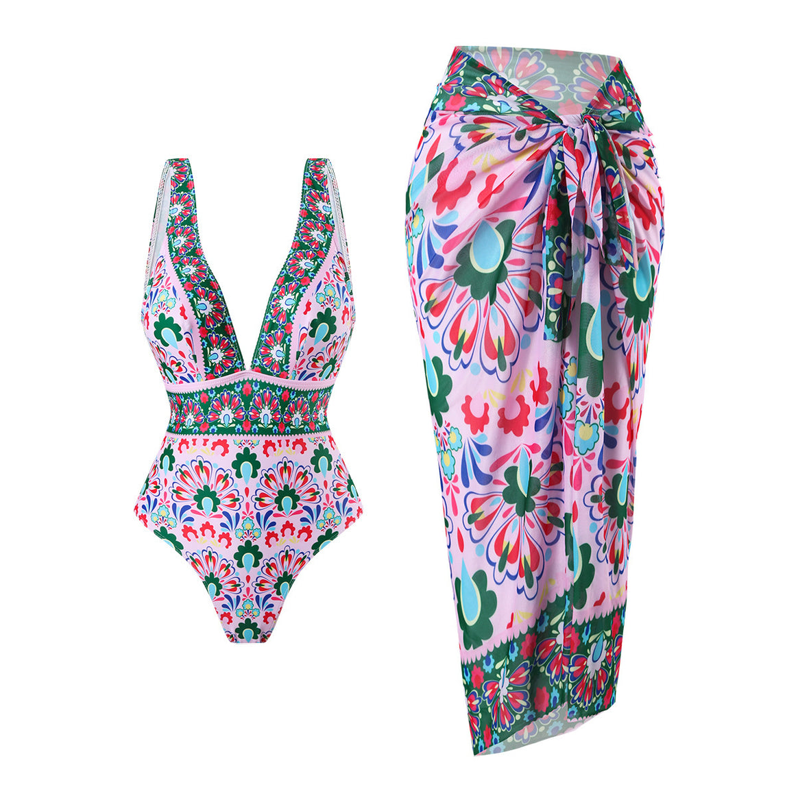 Women's Swimsuit and Wrap Skirt Mune Fashion