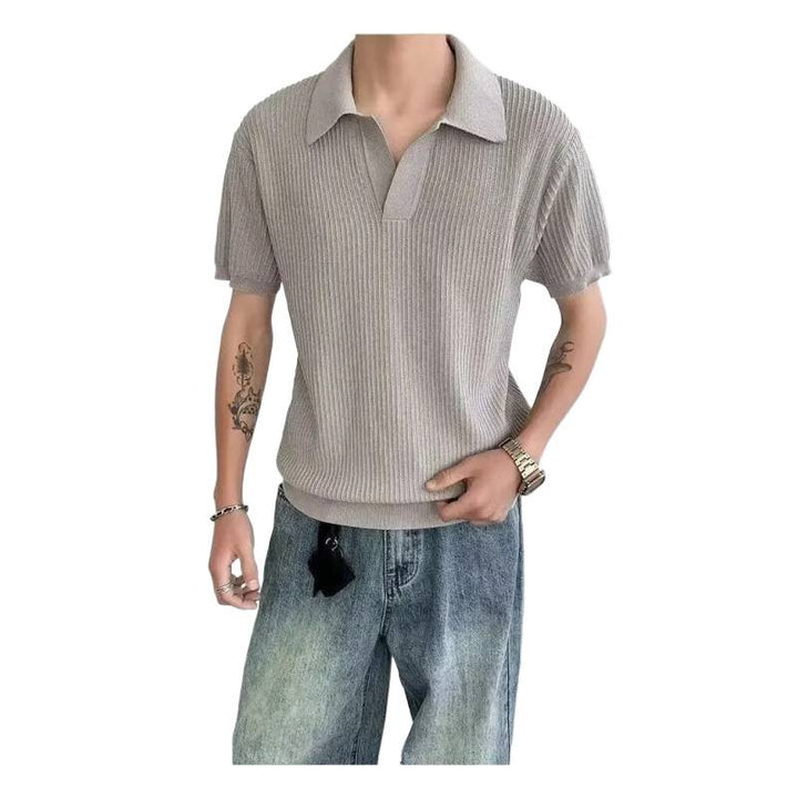 Men's Elegant Polo Shirt with Textured Design Mune Fashion