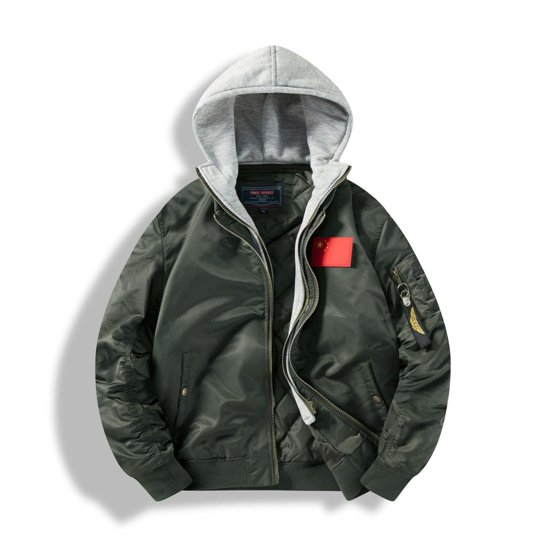 Men's bomber jacket with removable hood inner lining and quilted thermal insulation Mune Fashion