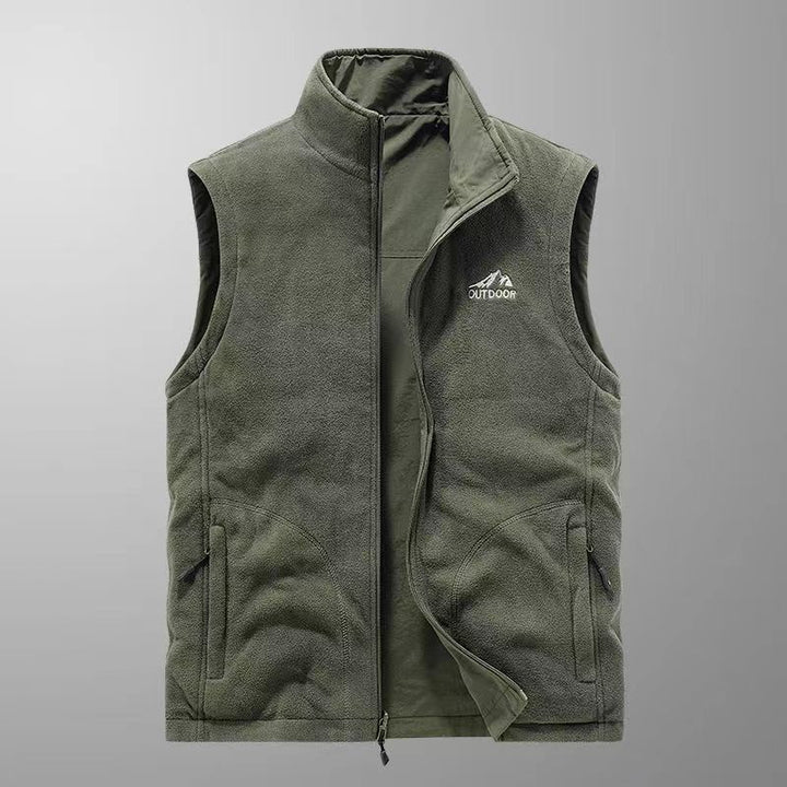 Men's Multifuntional Field Utility Vest with Multiple Pockets and Stand-Up Collar Mune Fashion