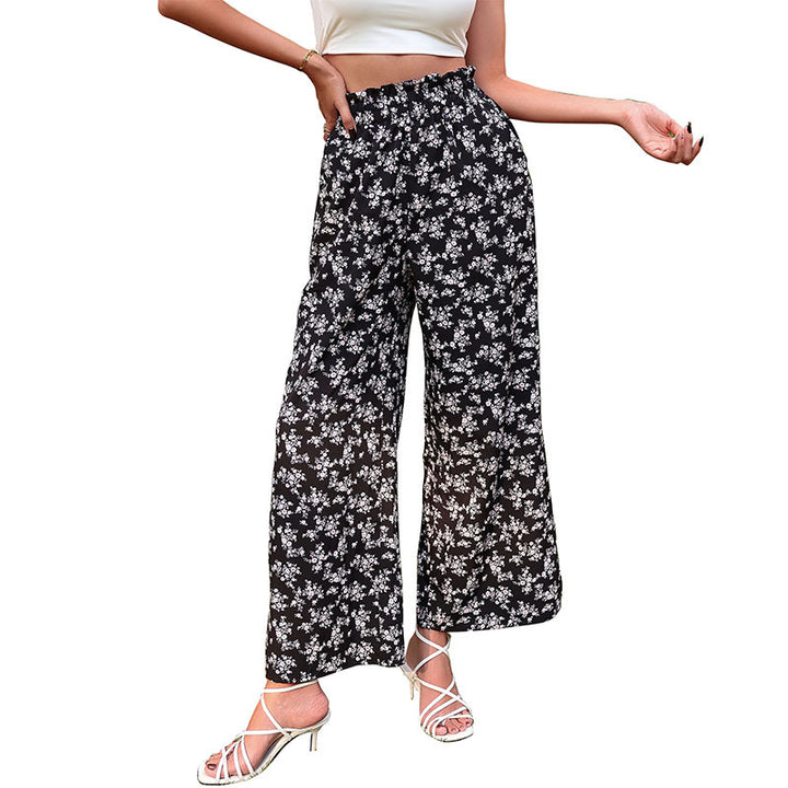 Women Elegant Floral Pattern Palazzo Pants Mune Fashion