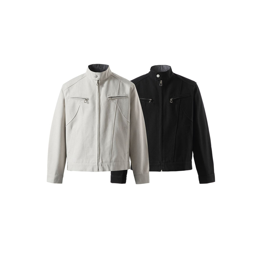 Men's short jacket with stand-up collar and zip pockets Mune Fashion