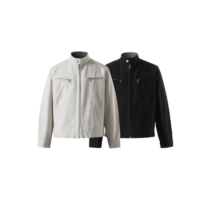 Men's short jacket with stand-up collar and zip pockets Mune Fashion