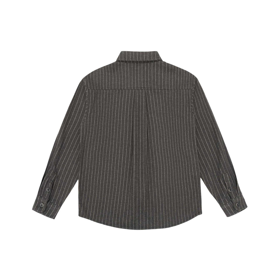 Women Oversize Shirt Jacket with Distinctive Shoulder Yoke and Pinstripes Mune Fashion