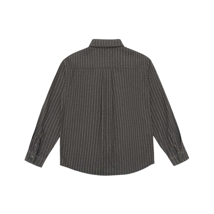 Women Oversize Shirt Jacket with Distinctive Shoulder Yoke and Pinstripes Mune Fashion