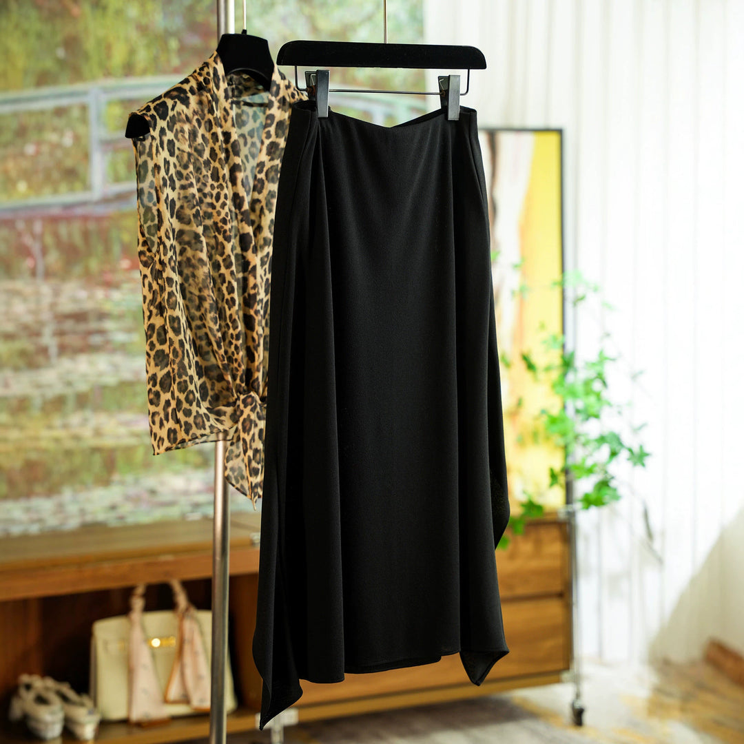 Ladies Flowing Maxi Skirt with Asymmetric Hem Mune Fashion