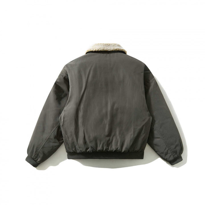 Men's short cut padded bomber jacket with teddy collar and utility arm pocket Mune Fashion