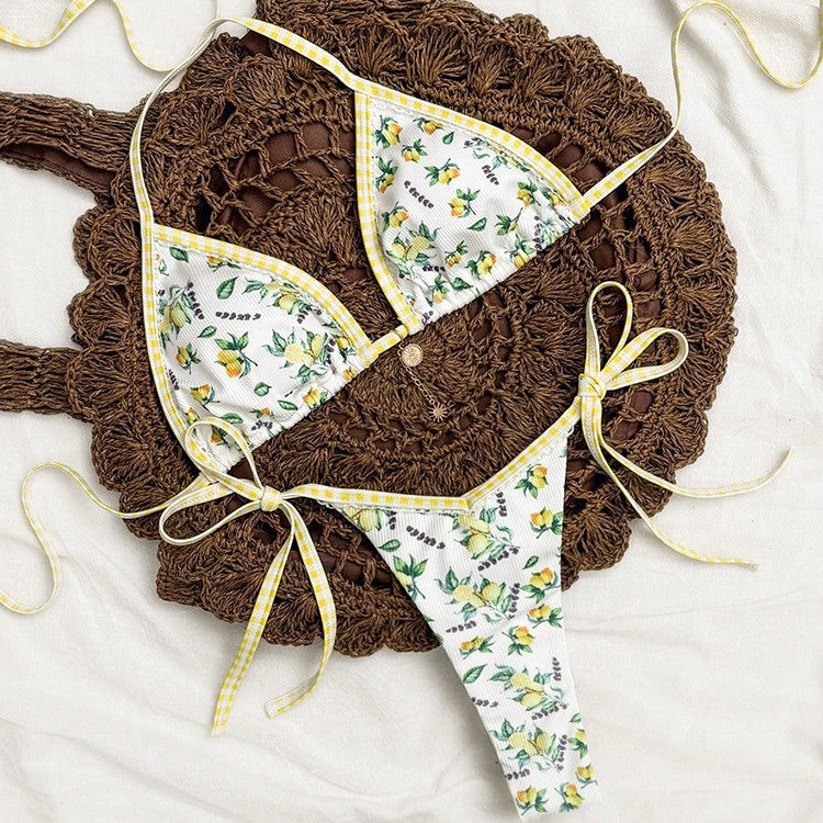 Women's Triangle Bikini with Fruity Design Mune Fashion