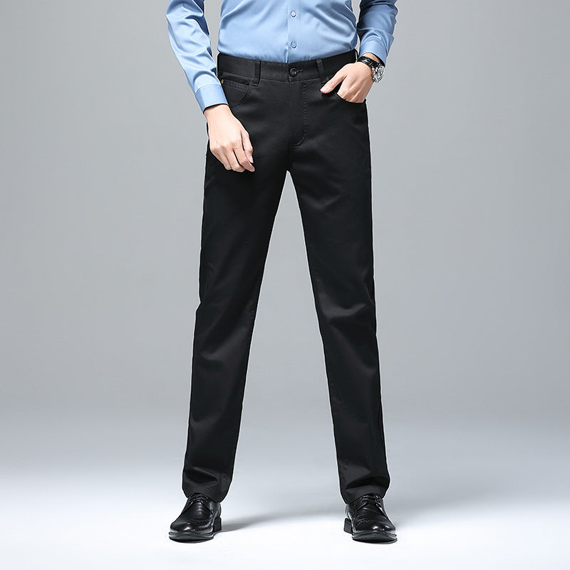 Men's stretch chinos with straight cut and crease Mune Fashion
