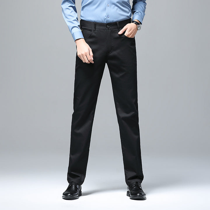 Men's stretch chinos with straight cut and crease Mune Fashion