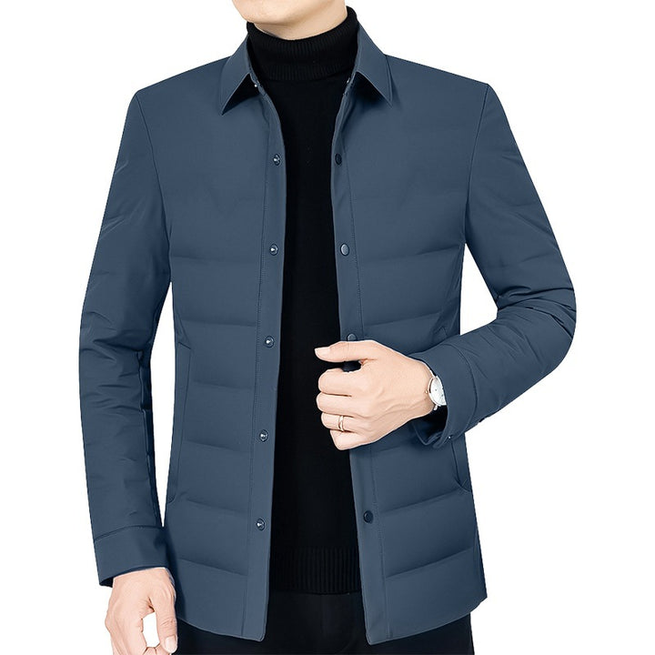 Men's ultralight quilted shirt jacket with shirt collar and snap button placket Mune Fashion