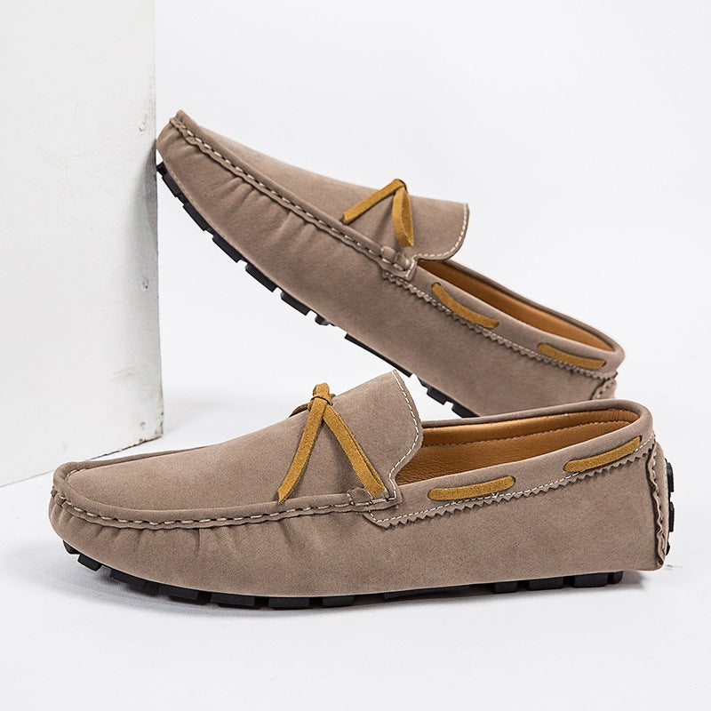 Men's suede moccasins with soft plush lining, decorative tassel, and textured rubber outsole Mune Fashion