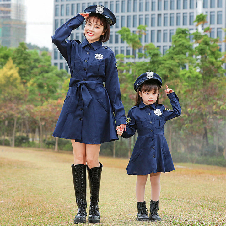 Girl Police Costume with Skirt and Shirt Mune Fashion