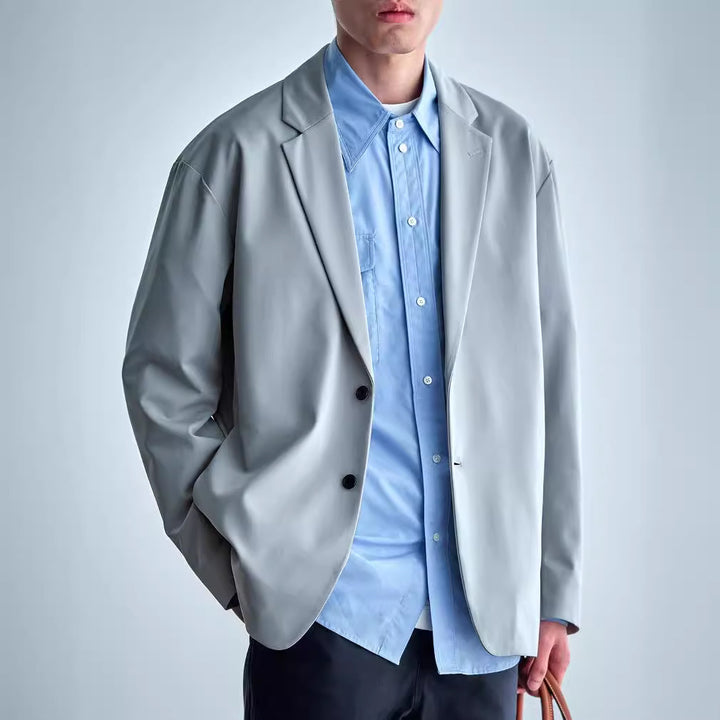 Men's oversized blazer made from technical stretch fabric with single-button closure Mune Fashion