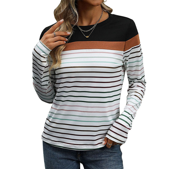 Women's Long Sleeve Shirt with Stripes Mune Fashion