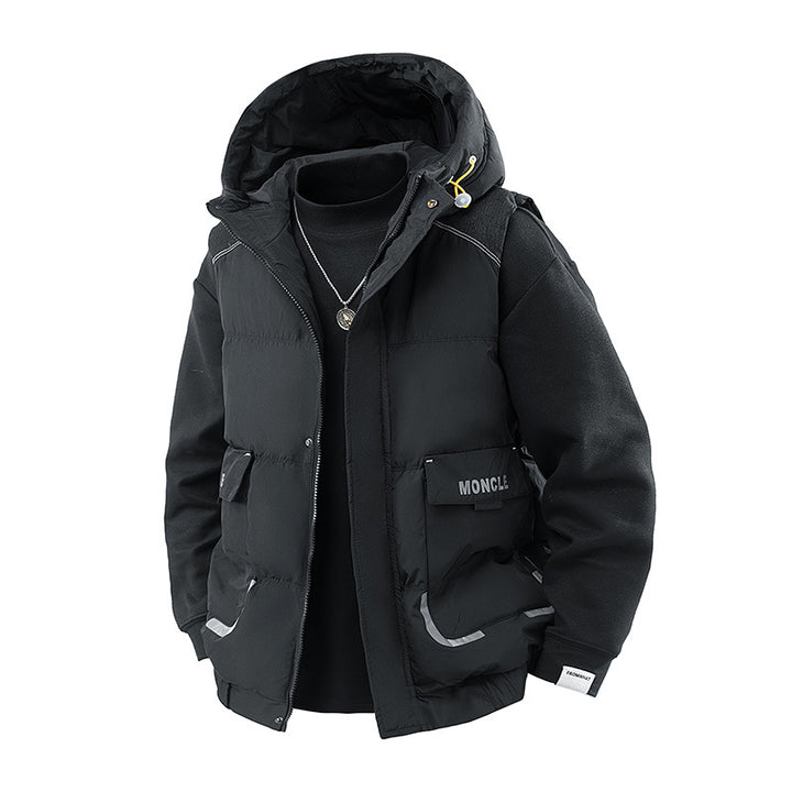 Men's Quilted Outdoor Vest with Hood, Cargo Pockets and Adjustable Hem Mune Fashion