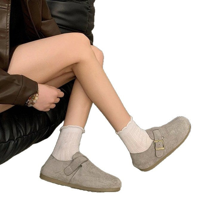 Women Comfortable Clogs with Fashionable Buckle Mune Fashion