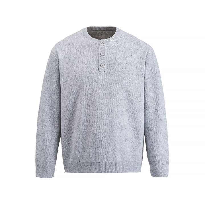 Men's Structured Henley Knit Sweater with Triple Button Placket Mune Fashion