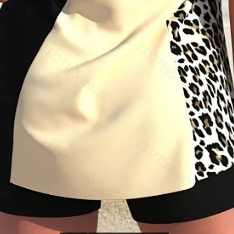 Women's beach top with casual cut and leopard pattern Mune Fashion