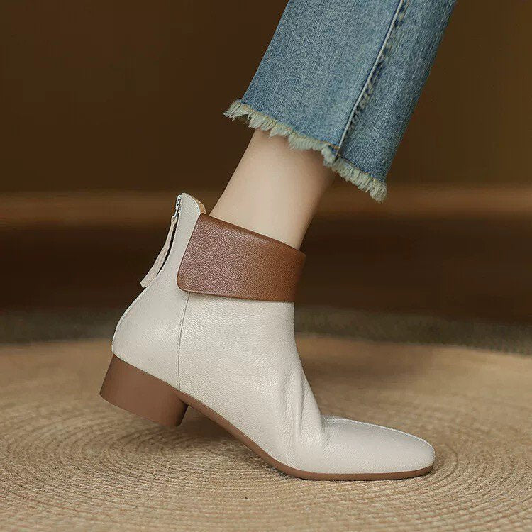 Women's Elegant Ankle Boots with Flexible Collar Mune Fashion