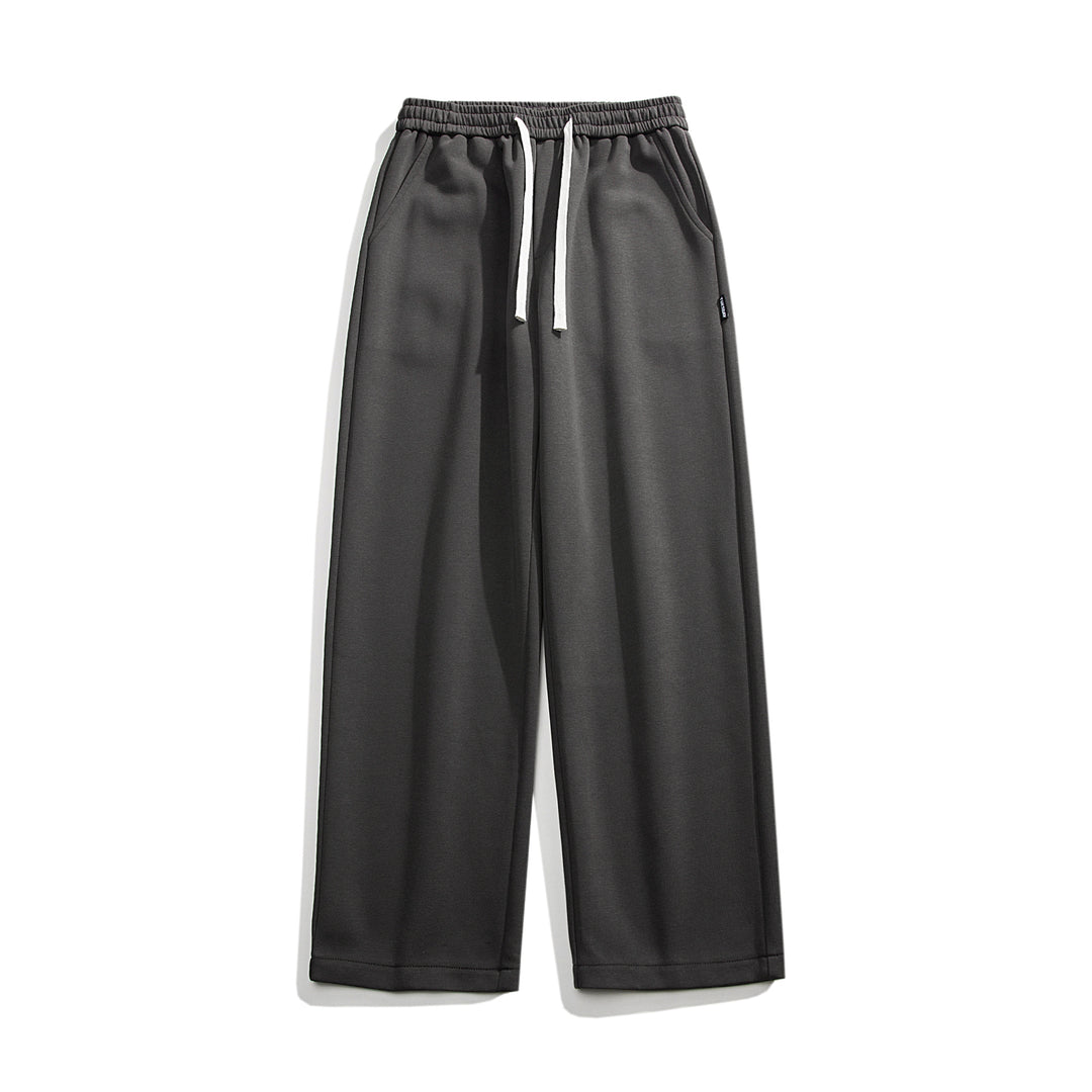 Men's Relaxed-Fit Lounge Pants with Elastic Waistband, Drawstring, and Wide Leg Mune Fashion