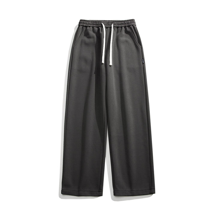 Men's Relaxed-Fit Lounge Pants with Elastic Waistband, Drawstring, and Wide Leg Mune Fashion