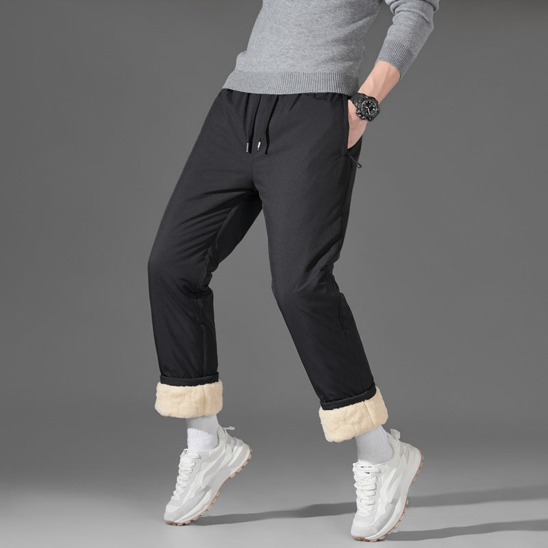 Men's light travel jogging pants with elastic waistband, drawstring, concealed zipper pockets, and straight leg Mune Fashion