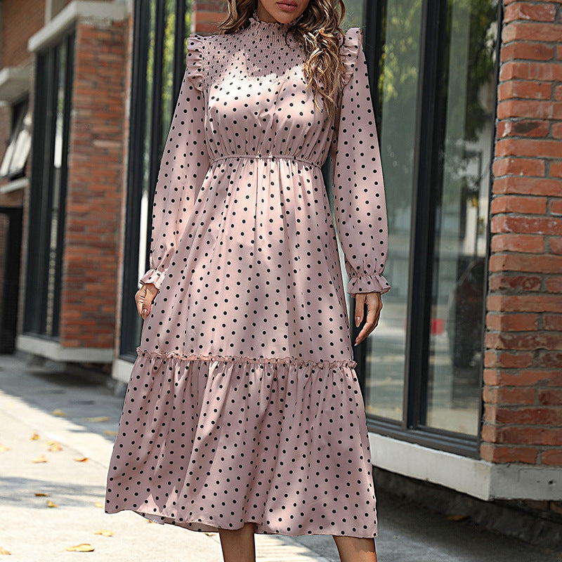 Women Elegant Long Sleeve Dress with Ruffle Details Mune Fashion