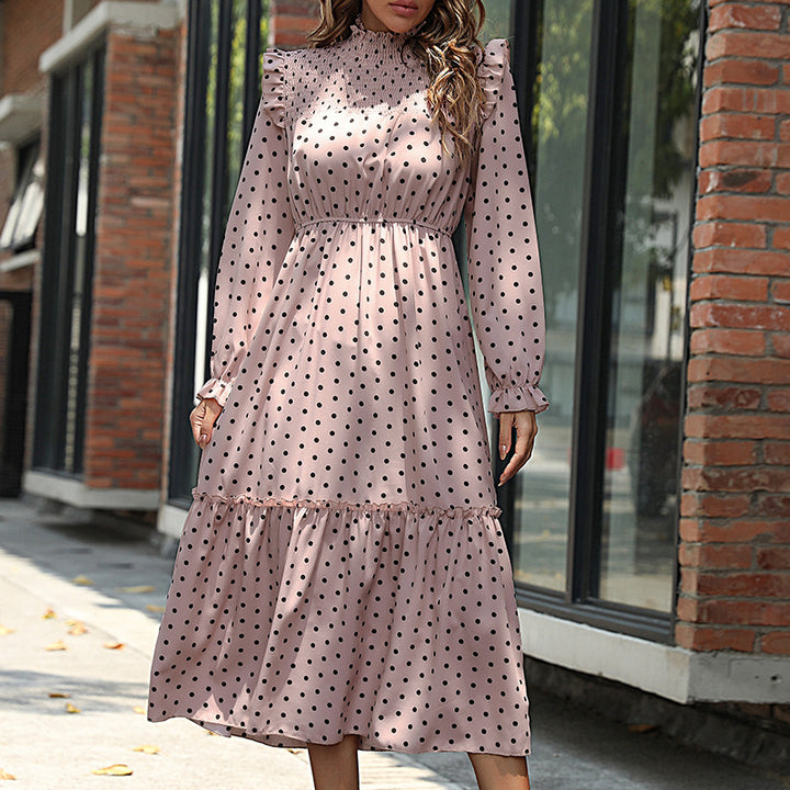 Women Elegant Long Sleeve Dress with Ruffle Details Mune Fashion
