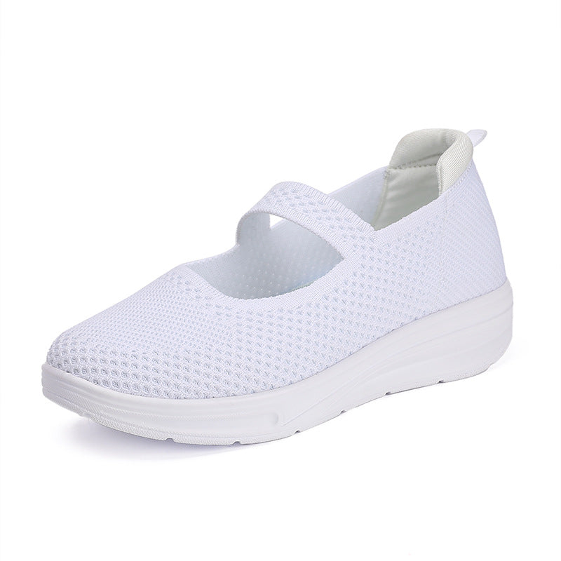 Women's knitted Mary Jane comfort slippers with elastic strap and cushioned outsole Mune Fashion