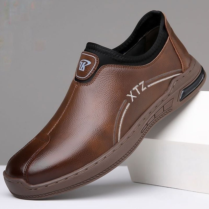Men's Comfortable Slip-On Leather Sneaker Mune Fashion