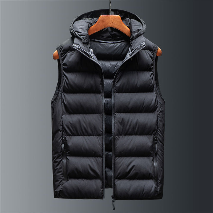 Women's Padded Quilted Vest with Hood Mune Fashion