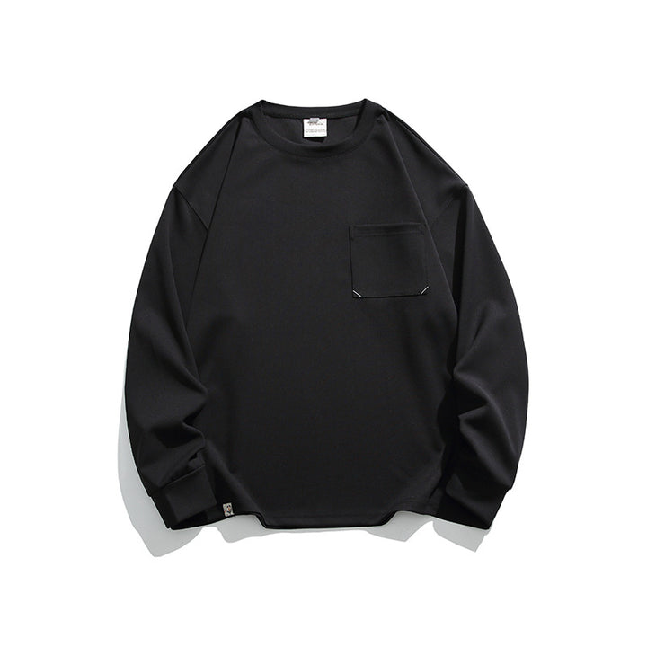 Unisex Oversize Rib Long Sleeve Shirt with Chest Pocket, Raglan Sleeves and Ribbed Cuffs Mune Fashion