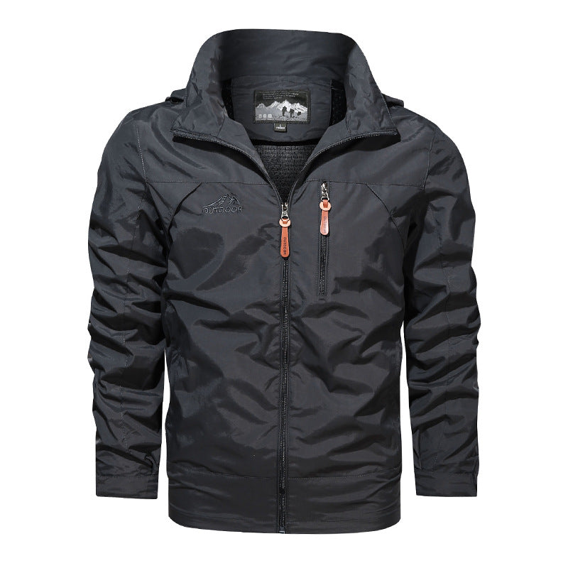 Men's nano lightweight water-repellent softshell outdoor jacket with hood breast pocket Mune Fashion