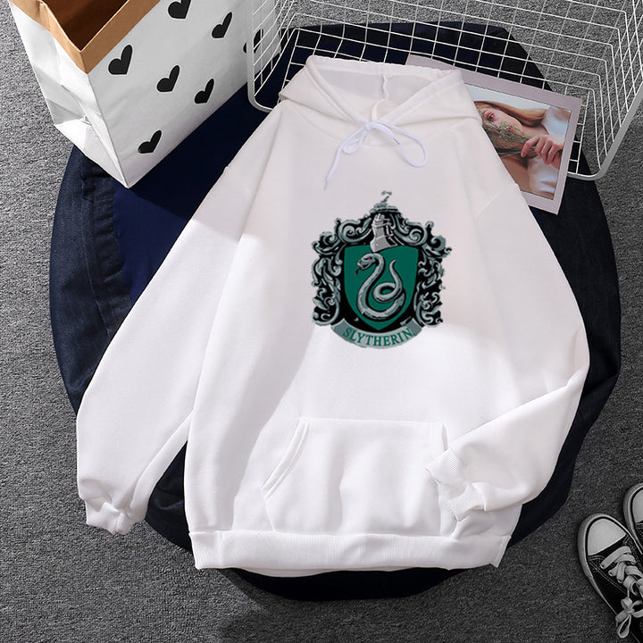 Women's oversized hooded sweatshirt with heraldic snake emblem and soft fleece lining Mune Fashion