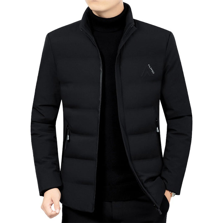 Men's padded stand-up collar jacket with water-repellent surface and zippered pockets Mune Fashion