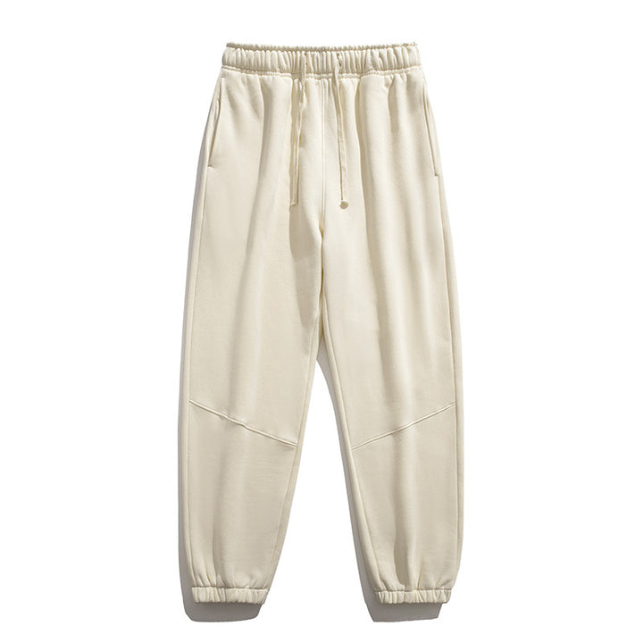 Men's fleece joggers with tapered cut, elastic drawstring waistband & knee panels Mune Fashion