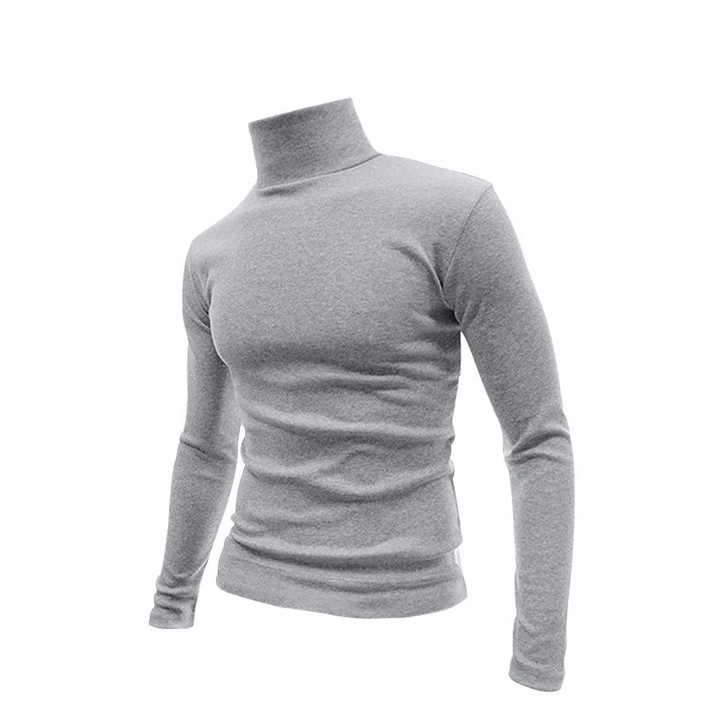 Men's Slim Fit Turtleneck Fine Knit Shirt with Stretch Comfort Mune Fashion