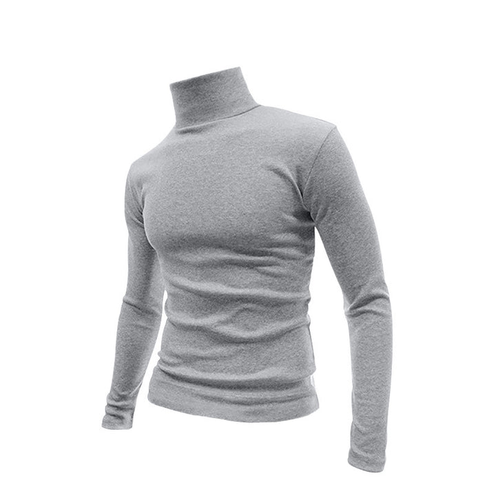 Men's Slim Fit Turtleneck Fine Knit Shirt with Stretch Comfort Mune Fashion