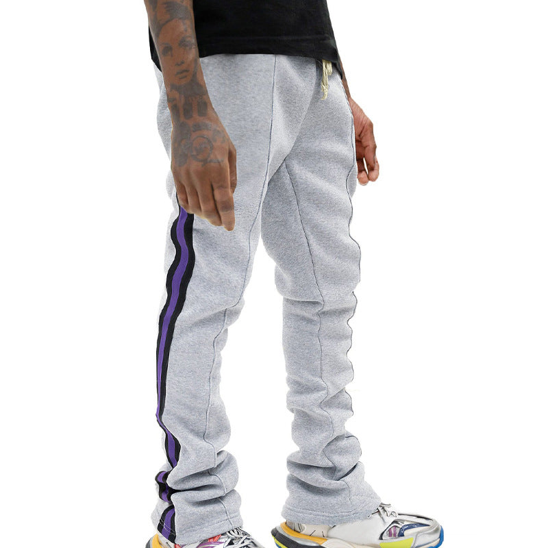 Men's narrow tapered sweatpants with visible center seam, elastic drawstring waistband, and casual tapered cut Mune Fashion